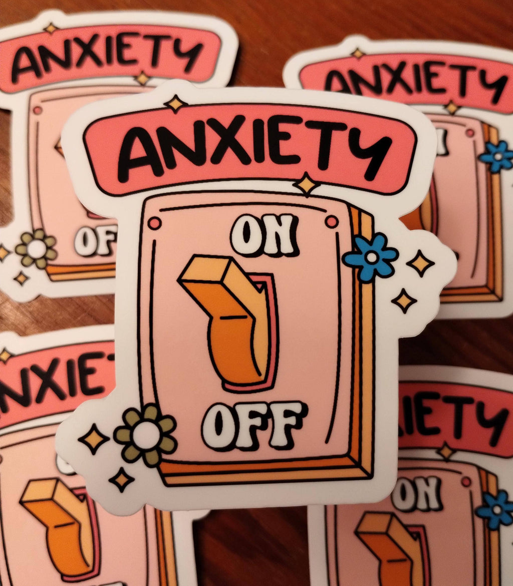 Anxiety On/Off Switch Humorous Water-Resistant Decal