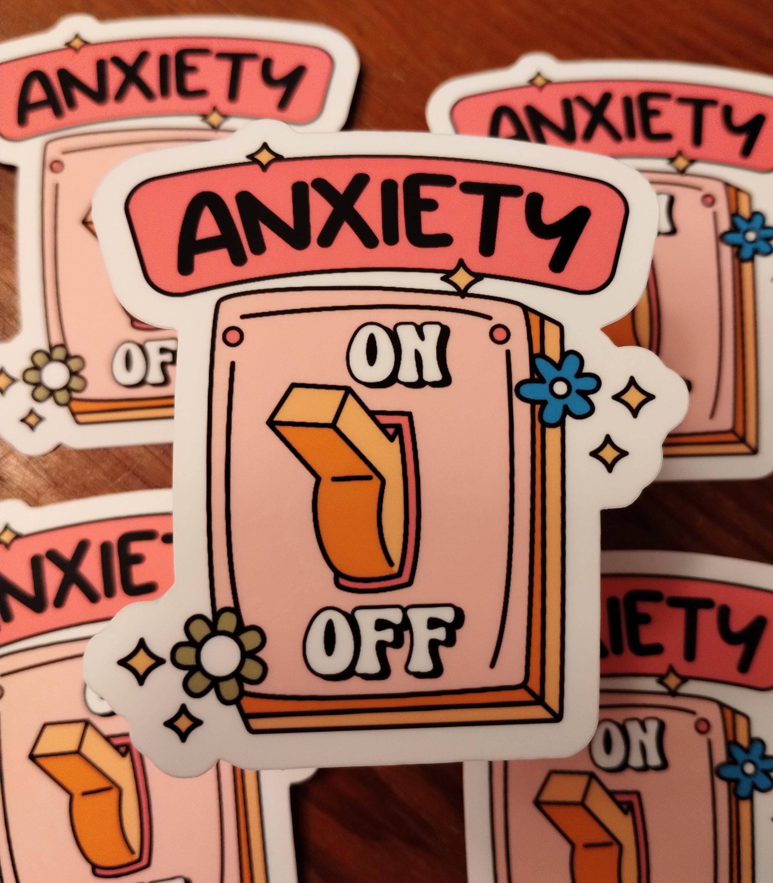 Anxiety On/Off Switch Humorous Water-Resistant Decal