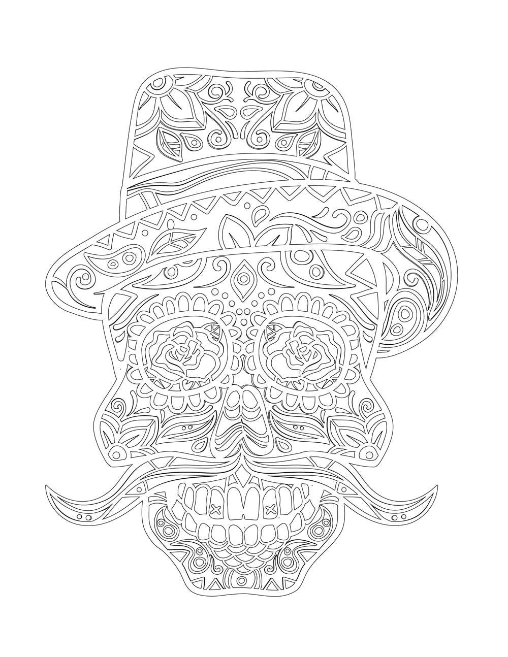 Dia De Los Muertos: Coloring Book Day of the Dead Halloween