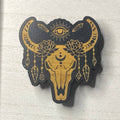 Longhorn Skull Wooden Magnet