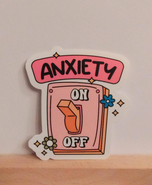 Anxiety On/Off Switch Humorous Water-Resistant Decal