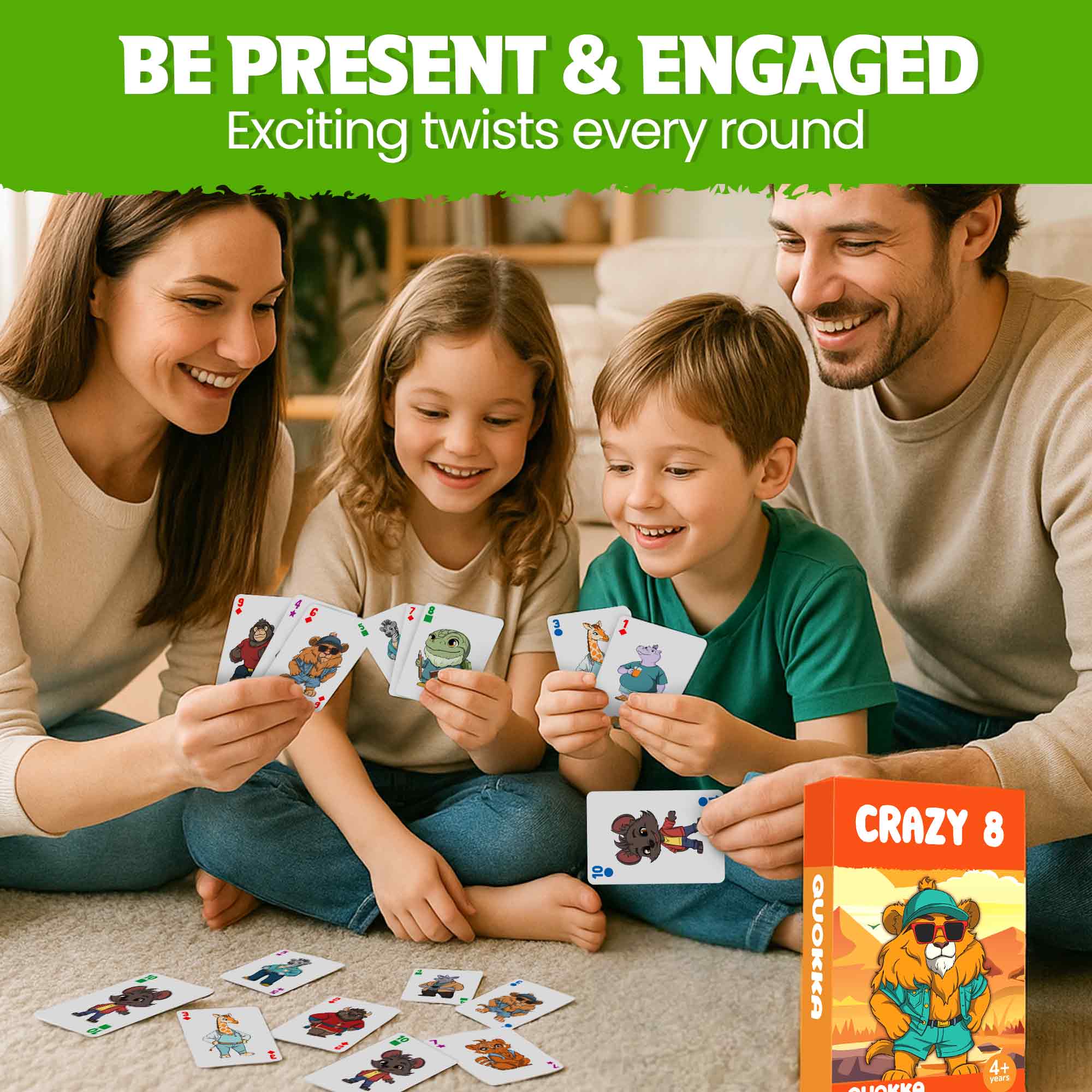 6 Fun Card Games for Kids (Green)