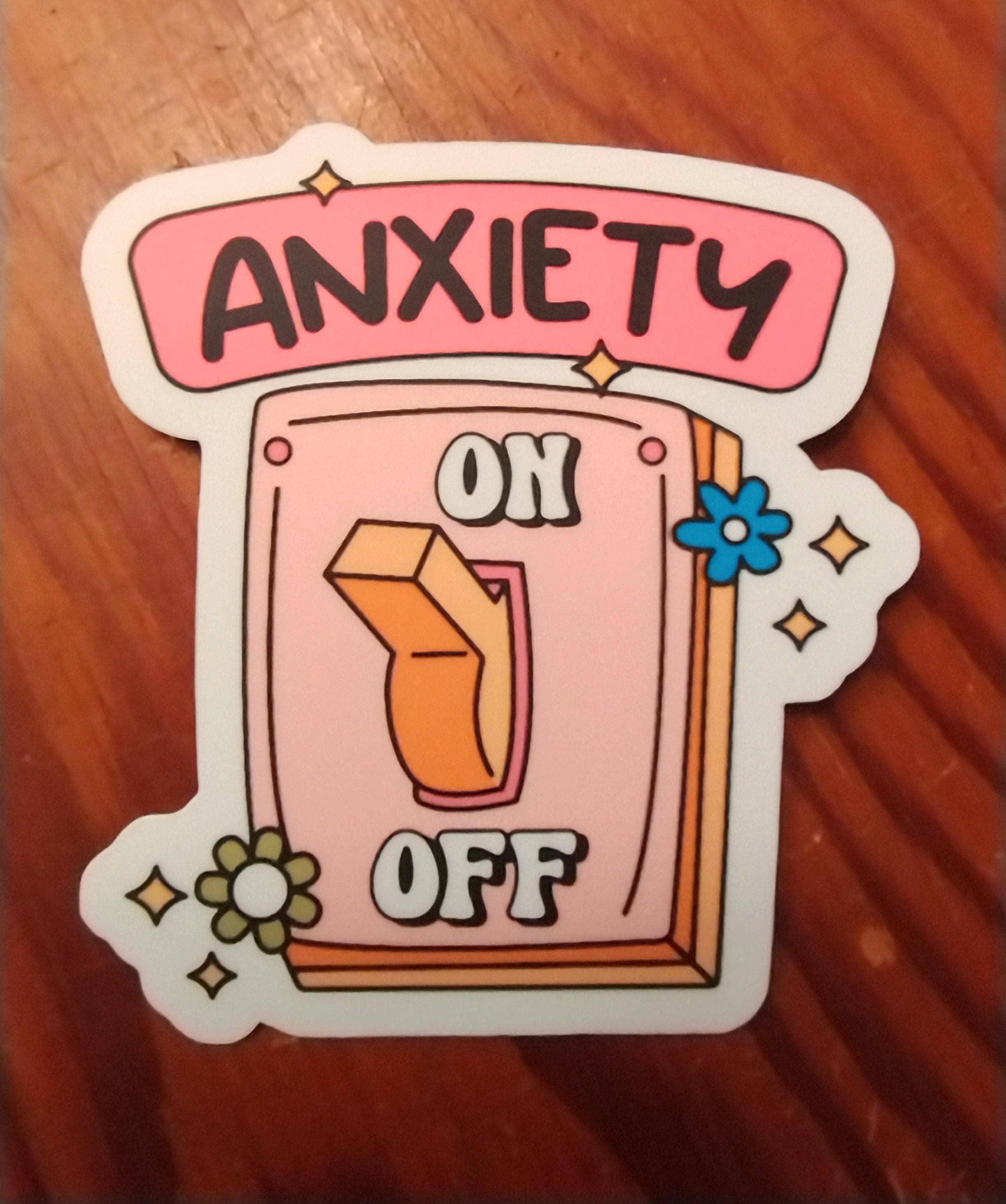 Anxiety On/Off Switch Humorous Water-Resistant Decal