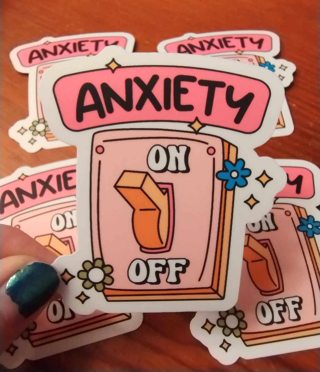 Anxiety On/Off Switch Humorous Water-Resistant Decal