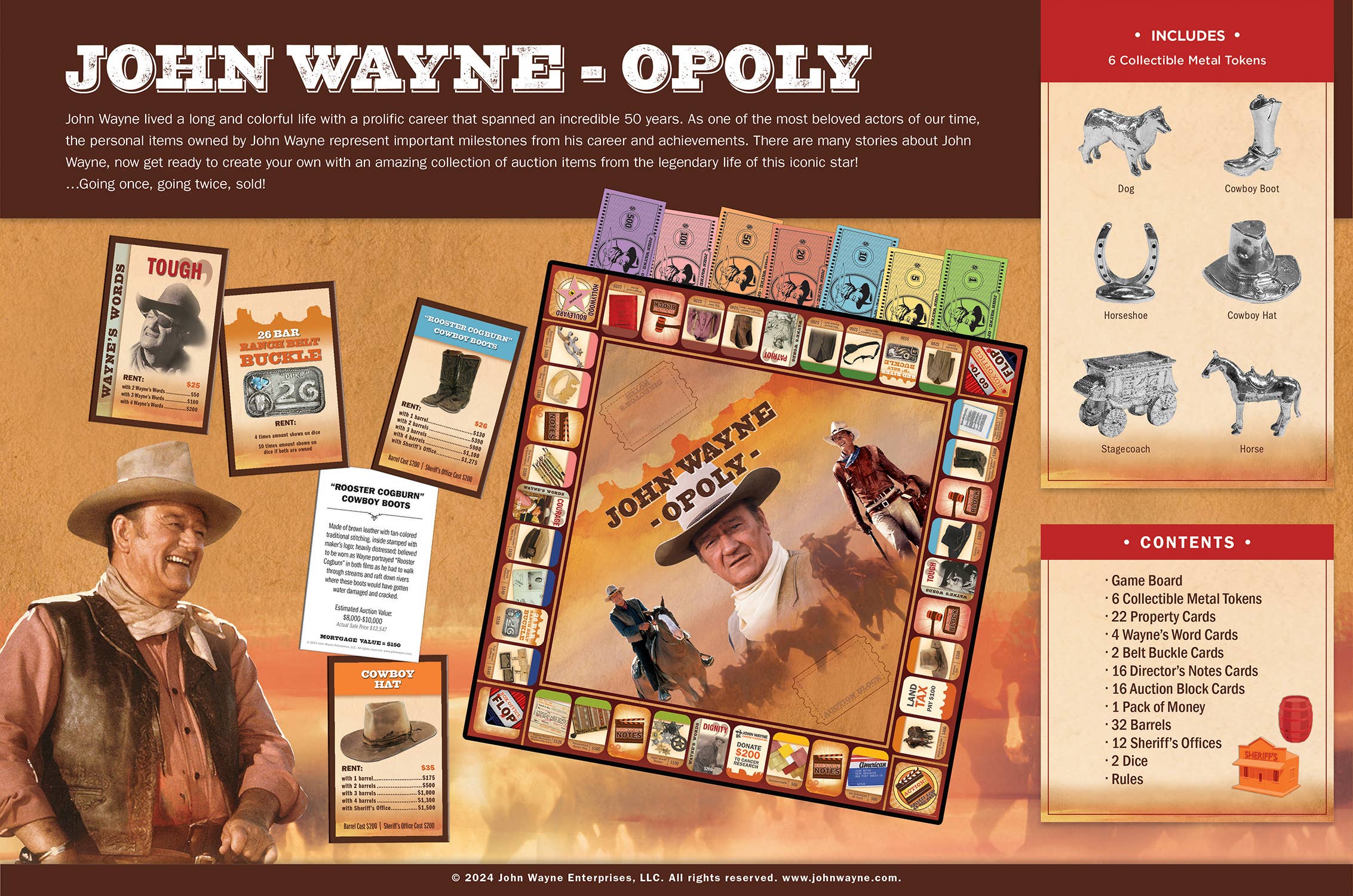 John Wayne Opoly Board Game